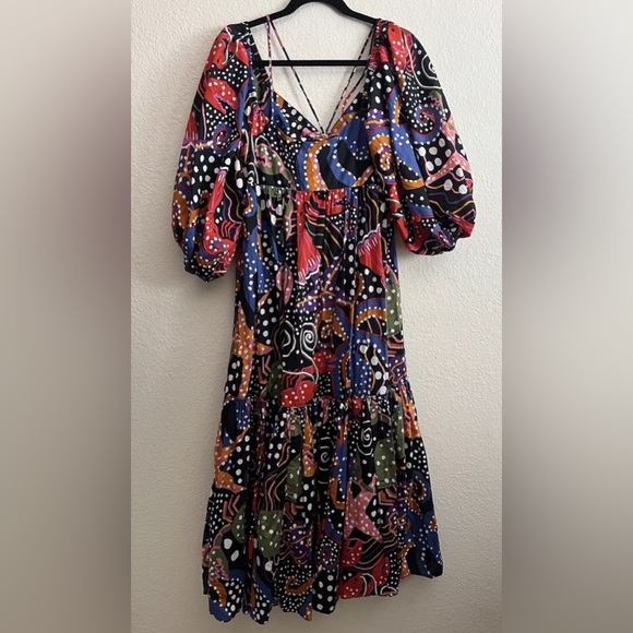 Farm Rio Under The Sea MIDI Cotton Dress Medium $275 - Picture 2 of 10